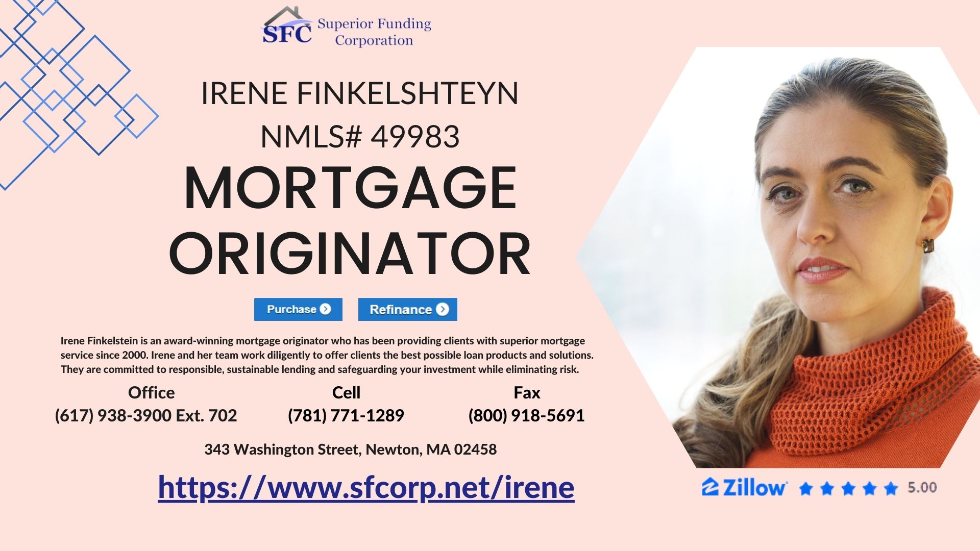 Irene Finkelshteyn, Mortgage Originator