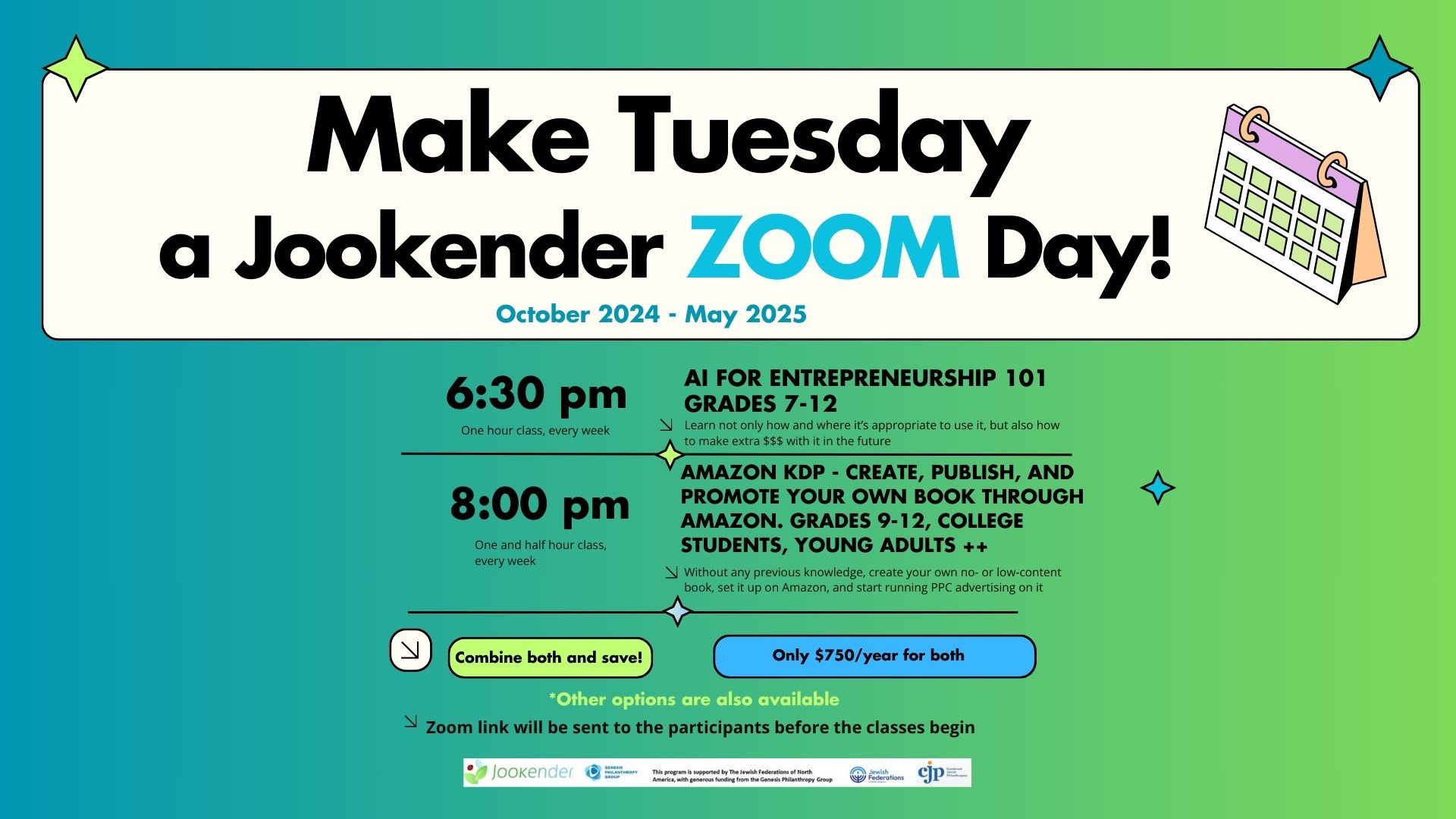 Make Tuesday a Jookender ZOOM Day!